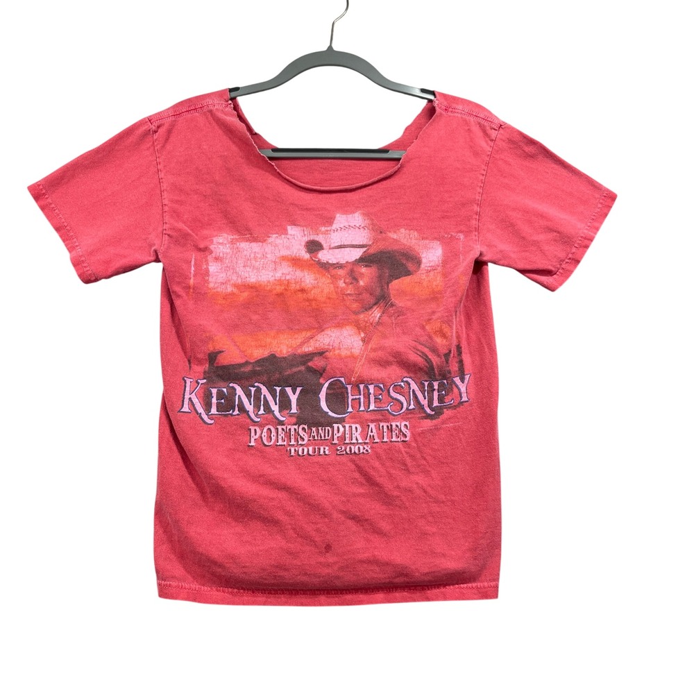 Kenny Chesney‎ T-Shirt Womens M Red 2008 Tour Graphic Country Music Tee